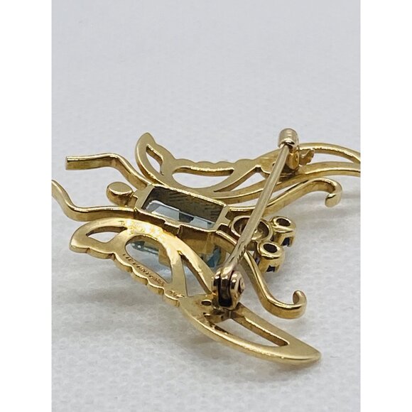 Tiffany & Co 14K 585 Yellow Gold Butterfly Brooch Vintage - Picture 12 of 14
